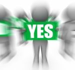 Characters Holding No Yes Signs Displays Uncertain Or Confused Stock Photo