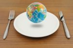 Earth On Plate, Ready For Eat Stock Photo
