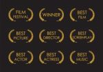 Laurel Prize Sign Film Awards Stock Photo