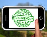 Eco Friendly On Smartphone Shows Recycling Stock Photo