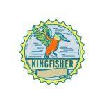 Kingfisher Side Rosette Retro Stock Photo