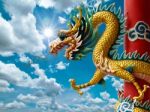 Golden Chinese Dragon Stock Photo