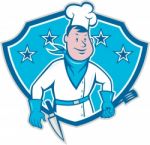 Chef Cook Star Shield Stock Photo