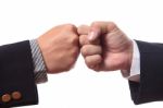 Clenched Fists Of Businessmen Stock Photo