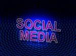 Social Media Sign Shows Network People And Communication Stock Photo