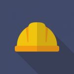 Construction Helmet Flat Icon Stock Photo