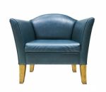 Blue Leather Armchair Stock Photo