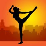 Dancing Posing Represents Yoga Pose And Spirituality Stock Photo