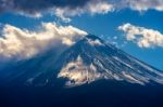 Fuji Mountain In Japan. Dark Tone Stock Photo