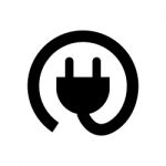 Rounded Plug Symbol Icon  Illustration On White Back Stock Photo