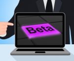 Beta Button Displays Development Or Demo Version Stock Photo