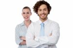 Confident Looking Young Business Couple Stock Photo