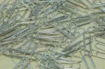 Metal Paperclips Background Stock Photo