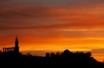 Silhouette Of Edinburgh Skyline Stock Photo