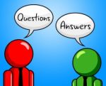 Questions Answers Indicates Questioning Asked And Assistance Stock Photo