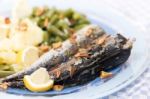 Portuguese Mackerel Fish Meal Stock Photo