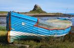 View Of Holy Isalnd Lindisfarne Stock Photo