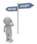 Refuse Accept Sign Indicates Allow Reject 3d Rendering Stock Photo