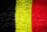 Belgium Flag Painted On Wall Stock Photo