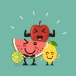 Healthy Food Emoji Characters Stock Photo