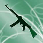 Machine Gun Icon Represents Combat And War Stock Photo