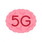 5g Communication Technology With Human Brain Stock Photo