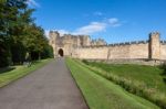 View Of The Castle In Alnwick Stock Photo