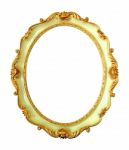 Vintage Oval Frame Isolated On White Background Stock Photo