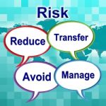 Risk Words Indicates Unstable Caution And Unsteady Stock Photo