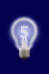 Five Number Glow Inner Electric Lamp Stock Photo
