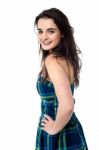 Attractive Young Girl Posing With Hand On Waist Stock Photo