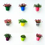 Decoration Artificial Flower On Wall Stock Photo