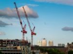 Cranes In City Of London Stock Photo