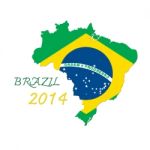 Brazil Map Flag Stock Photo