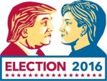 Trump Versus Clinton Election 2016 Stock Photo