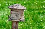 Wooden Mailbox Stock Photo