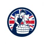 British Laundry Union Jack Flag Icon Stock Photo