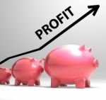 Profit Arrow Shows Sales And Earnings Projection Stock Photo