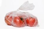 View Of Some Tomato Inside A Plastic Bag Stock Photo