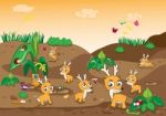 Illustration Of Deer Cartoon Stock Photo