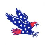 American Eagle Swooping Stars Icon Stock Photo