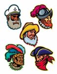 Explorers, Captains And Warrior Mascot Stock Photo