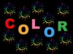Colorful Joy Indicates Positive Joyful And Multicoloured Stock Photo