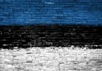 Estonia Flag Painted On Wall Stock Photo