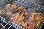 Chicken Breast Grilled On A Coals Stock Photo