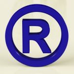 Blue Registered Sign Representing Patented Brands Stock Photo