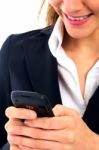 Businesswoman With Phone Stock Photo