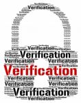 Verification Lock Means Authenticity Guaranteed And Certificated Stock Photo