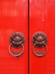 Red Chinese Door Stock Photo