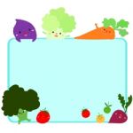 Cute Vegetable Frame  Background Stock Photo